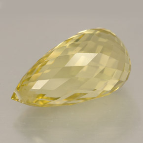 Quartz jaune naturelle briolette, 12,38 ct, IF