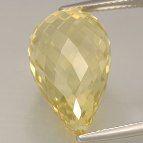 Quartz jaune naturelle briolette, 16,27 ct, VVS