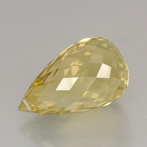 Quartz jaune naturelle briolette, 10,63 ct, VVS