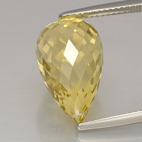 Quartz jaune naturelle briolette, 10,63 ct, VVS