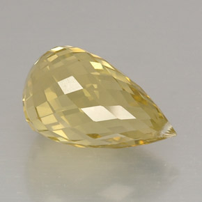 Quartz jaune naturelle briolette, 10,63 ct, VVS