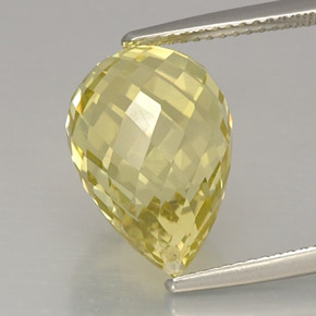 Quartz jaune naturelle briolette, 10,31 ct, VVS