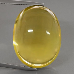 Quartz jaune naturelle coupe ovale, 39,75 ct, transparent