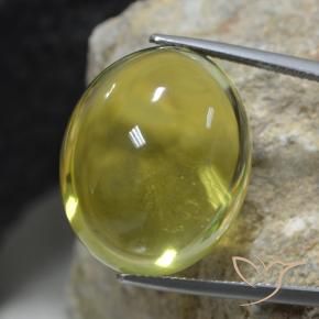 Quartz Vert chaud et terreux naturelle ovale, 37.04 ct, Transparent