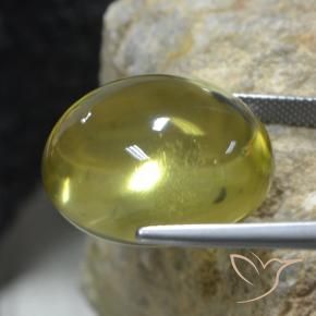 Quartz Vert chaud et terreux naturelle ovale, 37.04 ct, Transparent