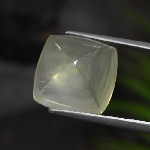 Quartz vert naturelle coupe coussin, 8,57 ct, transparent