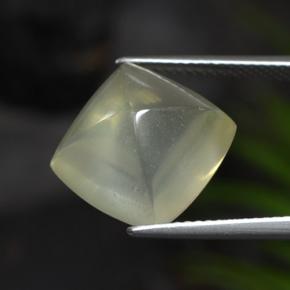 Quartz vert naturelle coupe coussin, 8,57 ct, transparent