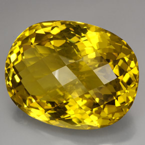 Quartz jaune naturelle coupe ovale, 223,80 ct, VVS-VS