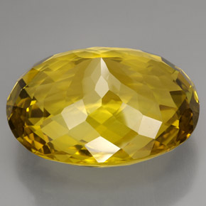 Quartz jaune naturelle coupe ovale, 223,80 ct, VVS-VS