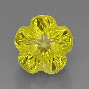 Quartz jaune naturelle taille fleur, 12,53 ct, transparent