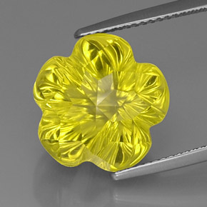 Quartz jaune naturelle taille fleur, 12,53 ct, transparent