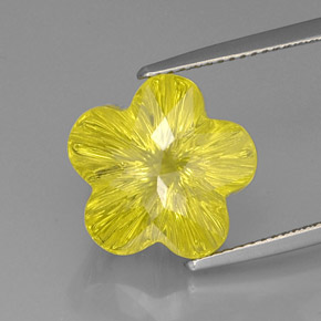 Quartz jaune naturelle taille fleur, 9,84 ct, transparent