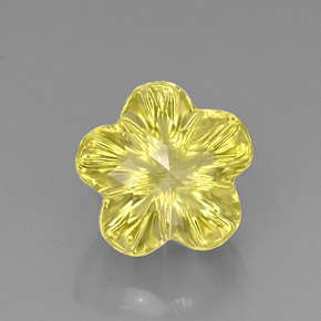 Quartz jaune naturelle taille fleur, 6,62 ct, transparent