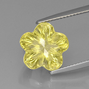 Quartz jaune naturelle taille fleur, 6,62 ct, transparent