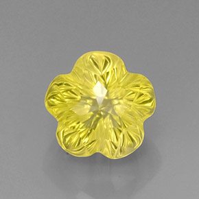 Quartz jaune naturelle taille fleur, 7,86 ct, transparent