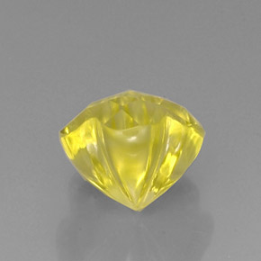 Quartz jaune naturelle taille fleur, 7,86 ct, transparent
