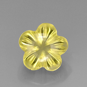 Quartz jaune naturelle taille fleur, 6,83 ct, transparent