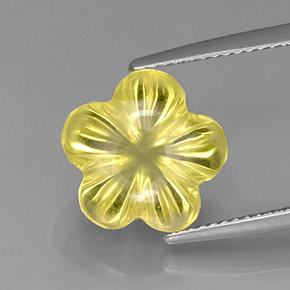 Quartz jaune naturelle taille fleur, 6,83 ct, transparent