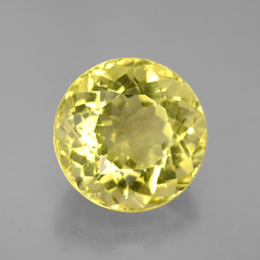 Quartz jaune naturelle coupe roude, 6,46 ct, VVS-VS