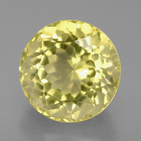 Quartz jaune naturelle coupe roude, 5,43 ct, VVS-VS