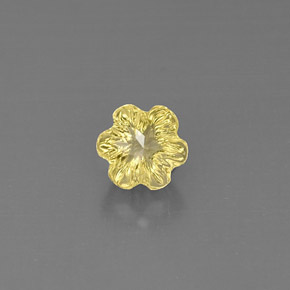 Quartz jaune naturelle taille fleur, 2,19 ct, transparent