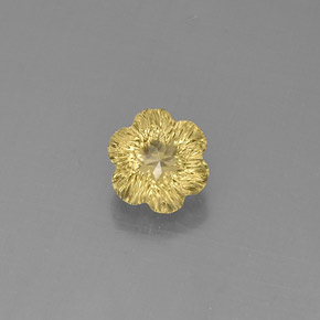 Quartz jaune naturelle taille fleur, 2,47 ct, transparent