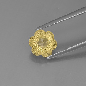 Quartz jaune naturelle taille fleur, 2,47 ct, transparent