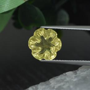 Quartz jaune naturelle taille fleur, 3,43 ct, transparent