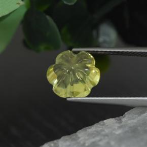 Quartz jaune naturelle taille fleur, 3,43 ct, transparent