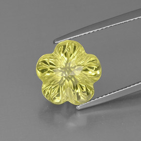 Quartz jaune naturelle taille fleur, 7,35 ct, transparent