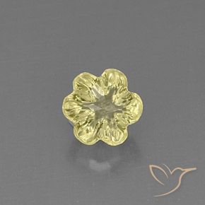 Quartz Jaune pâle naturelle Taille Fleur, 2.83 ct, Transparent