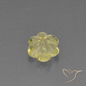 Quartz Jaune pâle naturelle Taille Fleur, 2.83 ct, Transparent