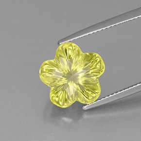 Quartz jaune naturelle taille fleur, 6,47 ct, transparent