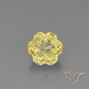 Quartz Jaune clair naturelle Taille Fleur, 4.06 ct, Transparent