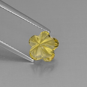 Quartz jaune naturelle taille fleur, 2,49 ct, transparent