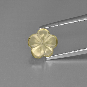 Quartz jaune naturelle taille fleur, 1,77 ct, transparent