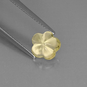 Quartz jaune naturelle taille fleur, 1,77 ct, transparent