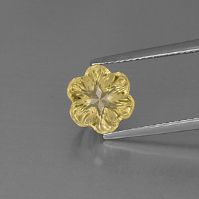 Quartz jaune naturelle taille fleur, 2,93 ct, transparent