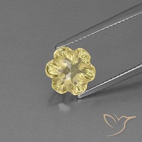 2.60ct Naturel Jaune pâle Quartz, Taille Fleur, Transparent