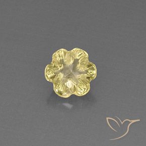 Quartz Jaune pâle naturelle Taille Fleur, 2.60 ct, Transparent