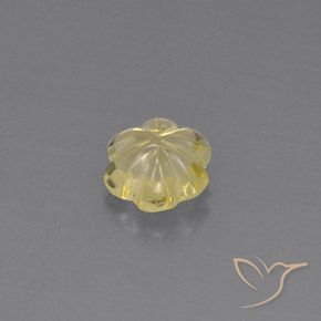 Quartz Jaune pâle naturelle Taille Fleur, 2.60 ct, Transparent