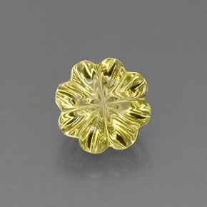 Quartz jaune naturelle taille fleur, 7,42 ct, transparent