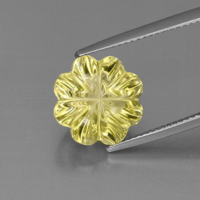 Quartz jaune naturelle taille fleur, 7,42 ct, transparent