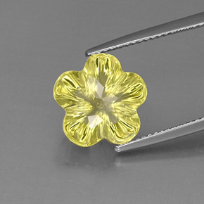 Quartz jaune naturelle taille fleur, 6,69 ct, transparent