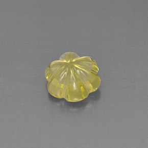 Quartz jaune naturelle taille fleur, 3,40 ct, transparent