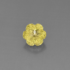 Quartz jaune naturelle taille fleur, 2,67 ct, transparent