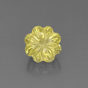 Quartz jaune naturelle taille fleur, 6,10 ct, transparent