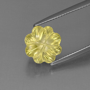 Quartz jaune naturelle taille fleur, 6,10 ct, transparent