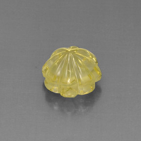 Quartz jaune naturelle taille fleur, 6,10 ct, transparent