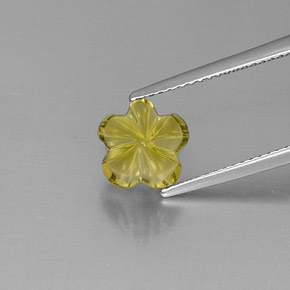 Quartz jaune naturelle taille fleur, 2,52 ct, transparent